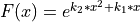 F(x) = e^{k_2*x^2 + k_1*x}