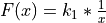F(x) = k_1*\frac{1}{x}