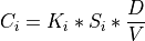 C_i = K_i*S_i*\frac{D}{V}