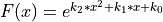 F(x) = e^{k_2*x^2 + k_1*x + k_0}